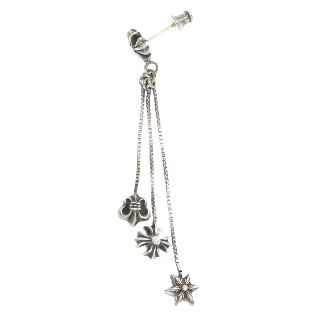 CHROME HEARTS クロムハーツ JOJO PST PLSBS R ジョジョ 3モチーフドロップ シルバーピアス 右耳用84ミリ重さ