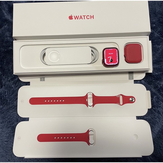 Applewatch7 red GPSモデル 41mm腕時計(デジタル)