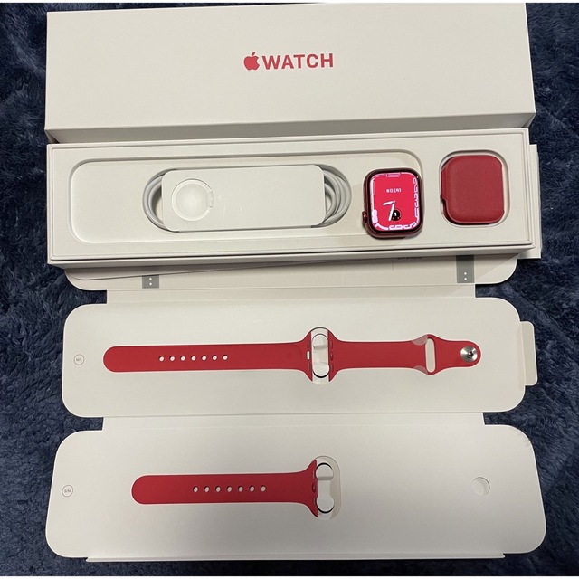 Apple Watch(アップルウォッチ)のApplewatch7 red GPSモデル 41mm メンズの時計(腕時計(デジタル))の商品写真