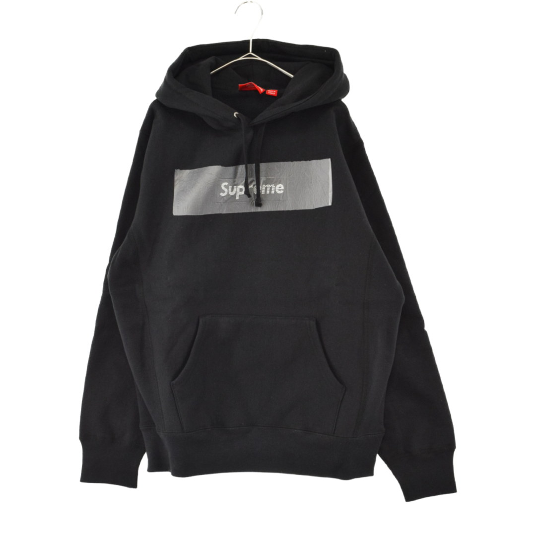 SUPREME シュプリーム 19SS 25周年記念×Swarovski Box Logo Hooded Sweatshirt×スワロフスキー ボックスロゴフーデッドスウェットシャツ プルオーバーパーカー ブラック