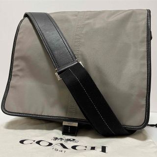 コーチ(COACH)のCOACH コーチ メッセンジャーバッグ ショルダー ナイロン 大容量 グレー(メッセンジャーバッグ)