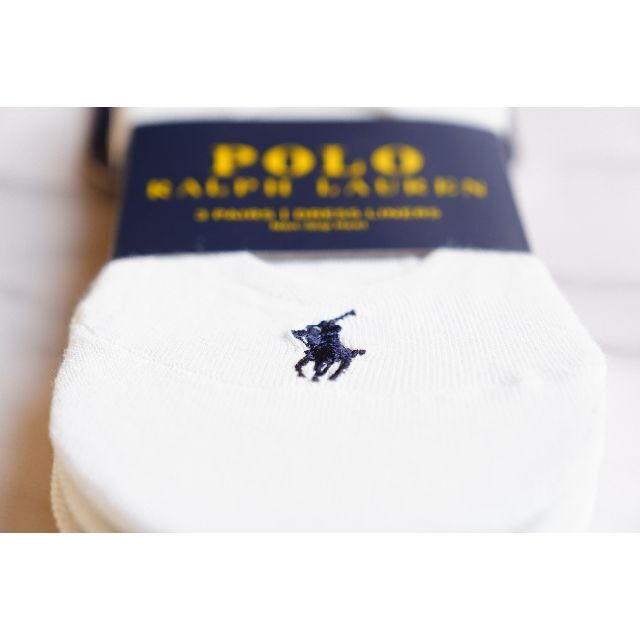 POLO RALPH LAUREN(ポロラルフローレン)のPOLOラルフローレンのレディースのフットカバー3足セット【新品】ホワイト レディースのレッグウェア(ソックス)の商品写真