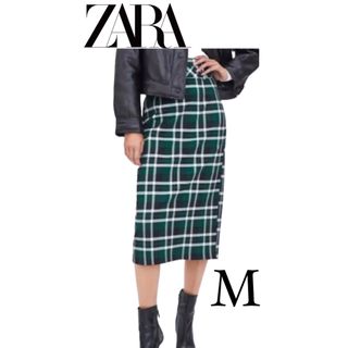 ザラ(ZARA)のZARA  チェックペンシルスカートMサイズ(ひざ丈スカート)