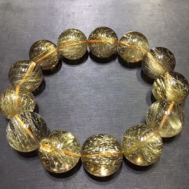 ⭐︎【天然】タイチンルチルクオーツ ブレスレット 18mm 113.6g 最善