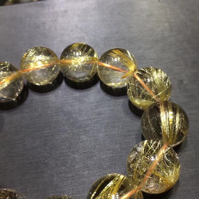 ⭐︎【天然】タイチンルチルクオーツ ブレスレット 17mm 94.6g www