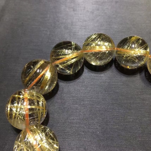⭐︎【天然】タイチンルチルクオーツ ブレスレット 17mm 94.6g www