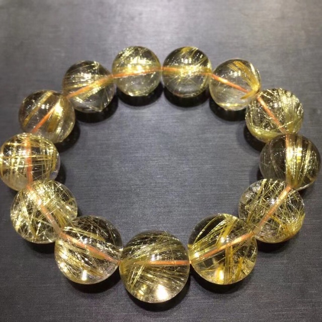 ⭐︎【天然】タイチンルチルクオーツ ブレスレット 17mm