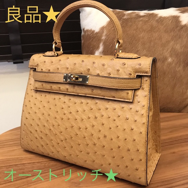 専用 美品☆ ハイクラス 外縫い 28 オーストリッチ ハンドバッグ-