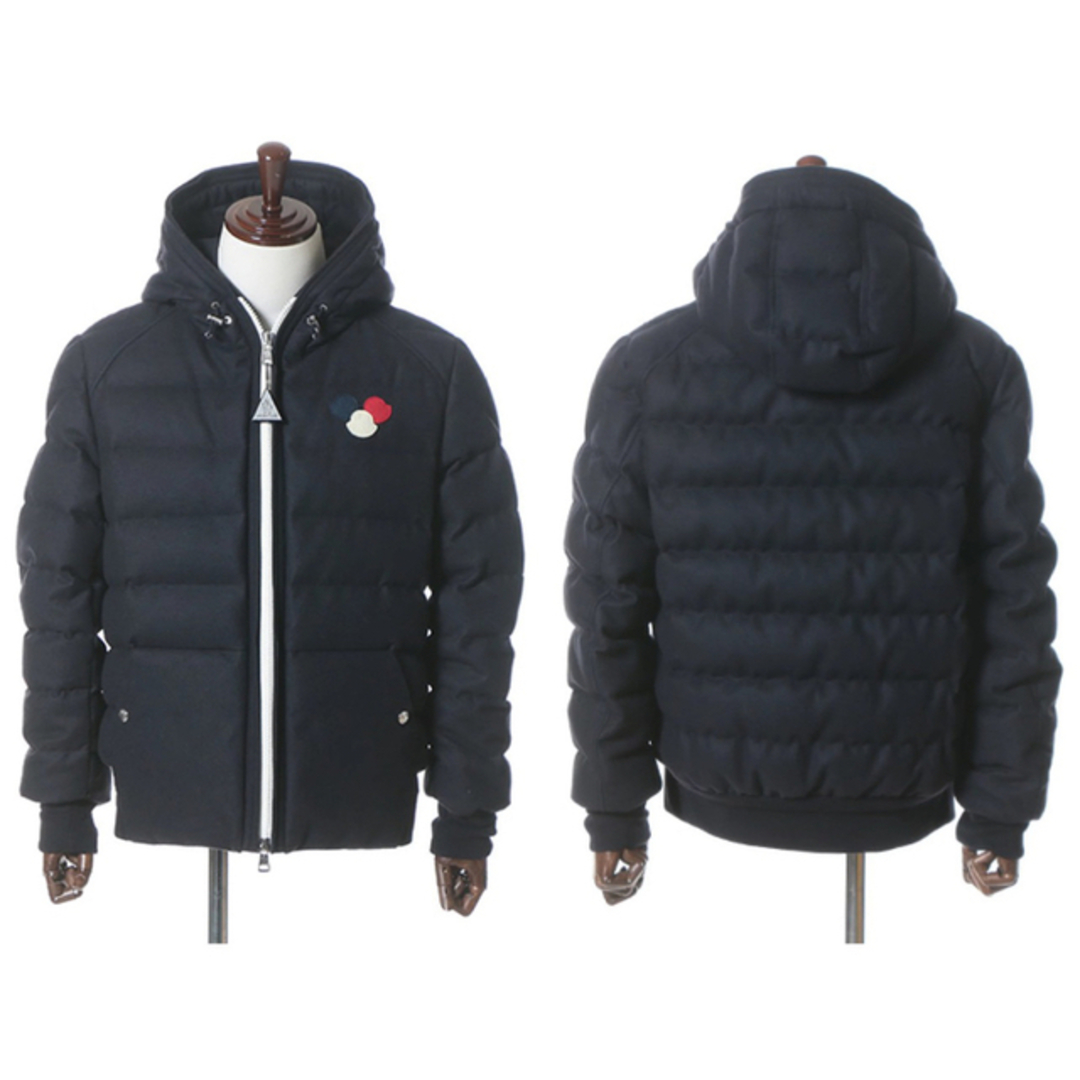MONCLER - MONCLER ダウンパーカー ウール混 3色ロゴワッペン