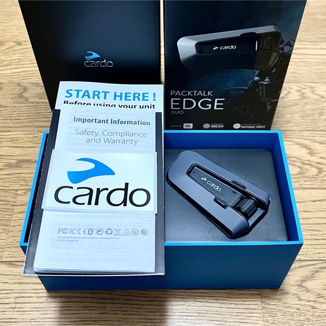 【新品】Cardo Packtalk Edge 日本語最新Ver 説明書 箱付き 自動車/バイクのバイク(装備/装具)の商品写真