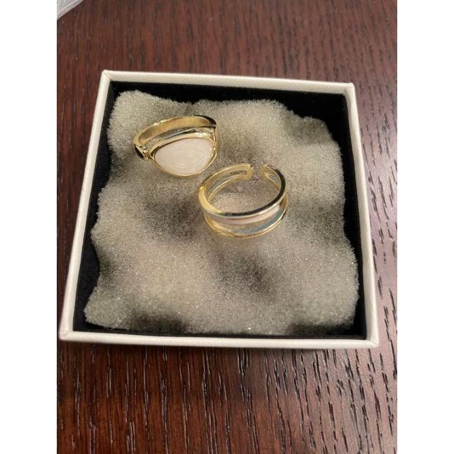 FREE ゴールド リング 2点セット 映え リング 指輪 ring 結婚式の通販
