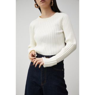 アズールバイマウジー(AZUL by moussy)のAZULbyMOUSSY シックリブクルーネックニット(ニット/セーター)