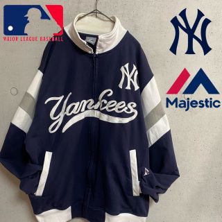 マジェスティック(Majestic)のマジェスティック　ヤンキース　80sビンテージ　ジップ　スウェット　L 古着(スウェット)