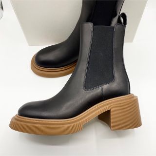 LOEWE - 良品 ロエベ サイドジップ コインローファー ヒール ショート