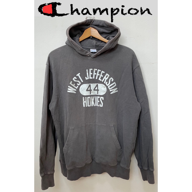 Champion(チャンピオン)のチャンピオン　3段プリント　カプセルナンバー　トリコタグ復刻　目無し　パーカーL メンズのトップス(パーカー)の商品写真