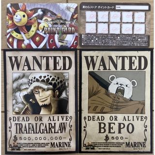 ワンピース(ONE PIECE)の麦わらストア限定 ワンピース 手配書ブロマイド ロー・ベポ ・麦わらの一味セット(キャラクターグッズ)