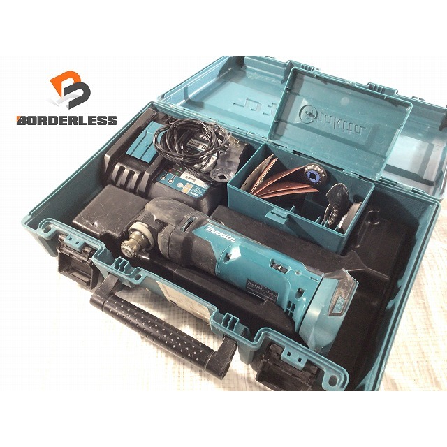 自動車/バイク☆品☆makita マキタ 18V 充電式マルチツール TM51D 本体＋充電器(DC18RF) ケース付 カットソー 切削 65750