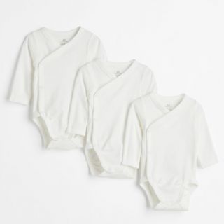 エイチアンドエム(H&M)のH&M 長袖ボディースーツ　3枚セット(肌着/下着)