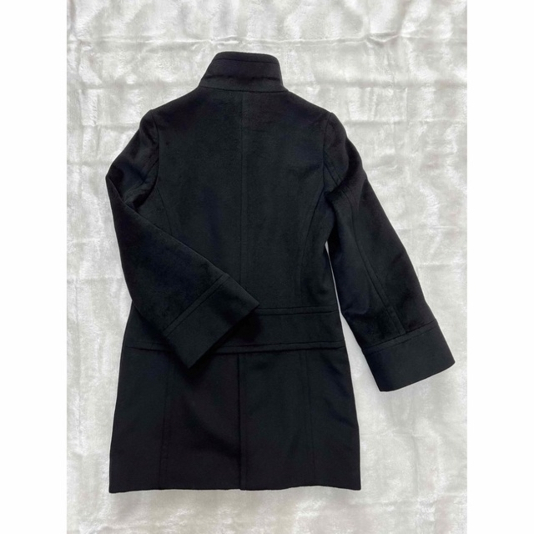 INED(イネド)のINED イネド アンゴラ 毛  ブラックコート ９号 上質美品 ウールコート レディースのジャケット/アウター(ピーコート)の商品写真
