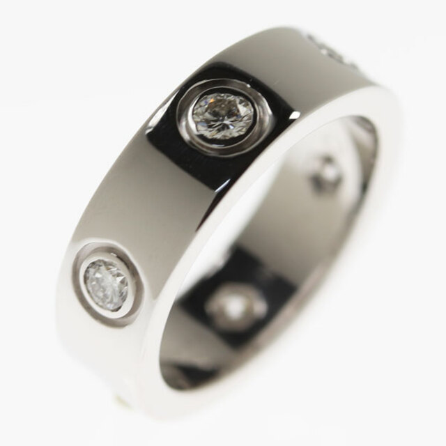 CARTIER カルティエ 750 ホワイトゴールド ラブ リング・指輪 ダイヤモンド 8号 7.7g フルダイヤ レディース【中古】【美品】