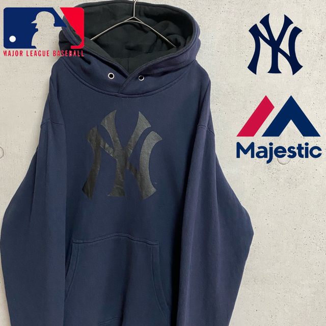 【masa様ご専用!】MLB ヤンキース プルオーバーパーカー 古着 XL 古着 | フリマアプリ ラクマ