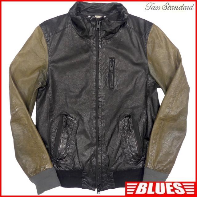 ライダースジャケット 本革 シングル メンズ レザー L バイク SJ1516の