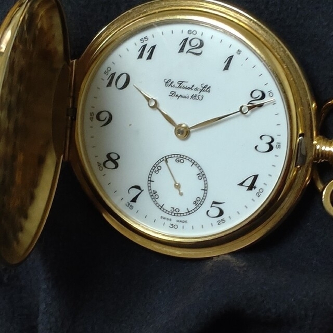 正規品・高精度日差+約2秒】TISSOT 機械巻き懐中時計 正規品・高精度日差+約2秒】TISSOT 機械巻き懐中時計