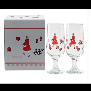 【新品未使用】オードリー クリスマスボックス グラス 2つセット(グラス/カップ)