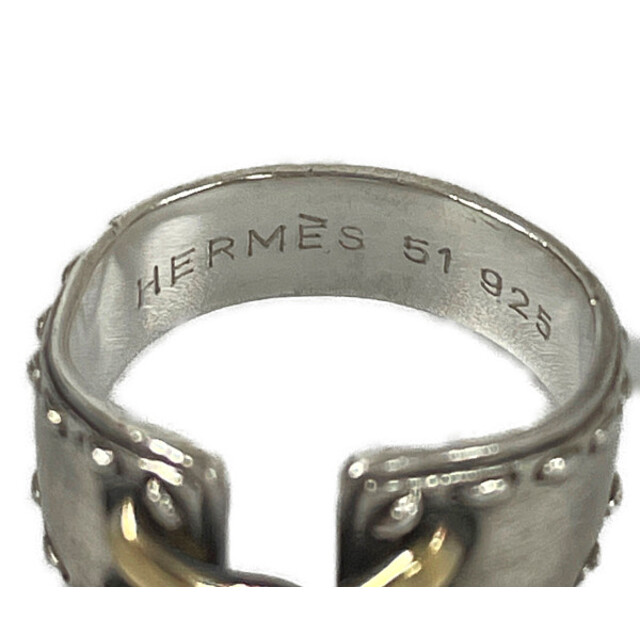 Hermes(エルメス)のHERMES エルメス コンビ メキシコ コルセット リング シルバー×ゴールド サイズ51 正規品 / 29174 レディースのアクセサリー(リング(指輪))の商品写真