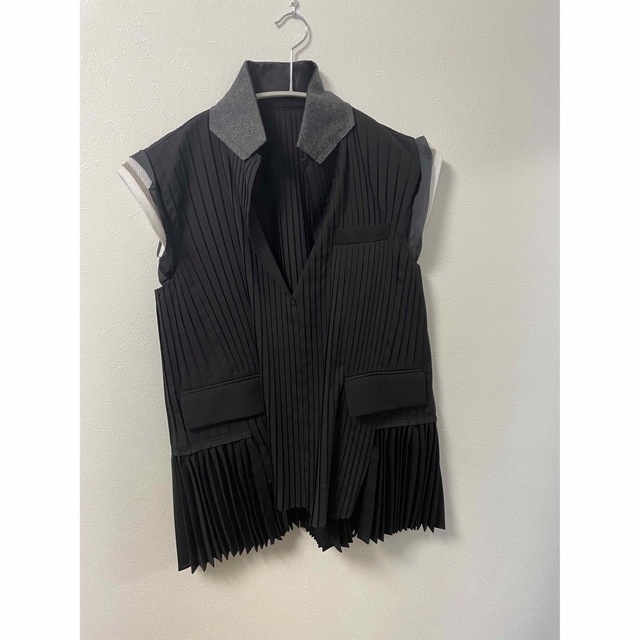 お試し価格!】 sacai - sacai サカイ プリーツ ブラウス 異素材