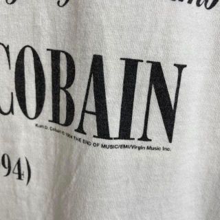カートコバーン 90s ビンテージTシャツ 白 ホワイト Nirvanaの通販 by