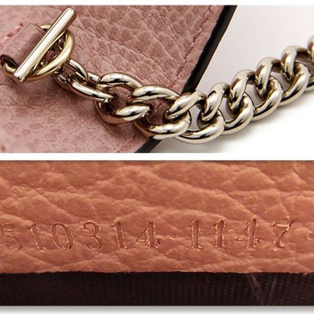 Gucci(グッチ)の美品 グッチ 長財布 2way チェーンストラップ ウォレット ピンク レディースのバッグ(ショルダーバッグ)の商品写真