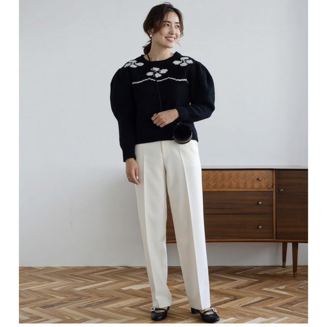 OHGA ハイウエストパンツ ホワイト S 新品未使用タグ付き