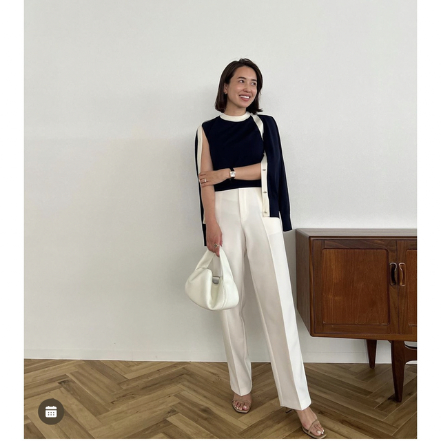 OHGA ハイウエストパンツ ホワイト S 新品未使用タグ付き