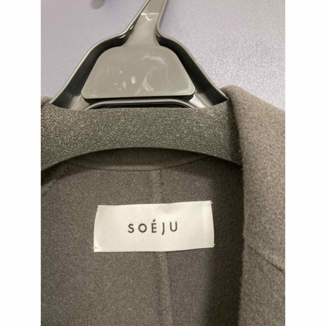 ソージュ soeju ウールリバーロングコート チャコールS 【在庫有