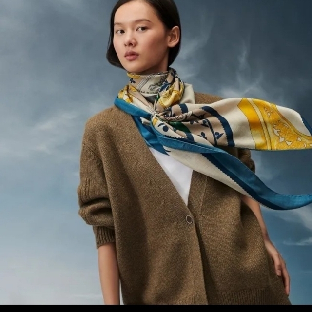 HERMES エルメス カシミア 100% ストール 70×170cm ホワイト-