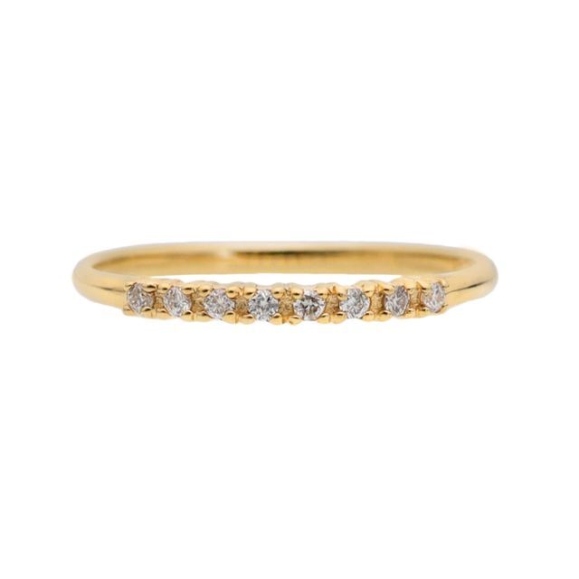 0.06ct】ハーフエタニティダイヤモンドリングK18YG サイズ9号-