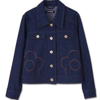 マリークワント(MARY QUANT)のマリークワント 大きな刺繍入り デニムジャケット ジージャン Gジャン(Gジャン/デニムジャケット)