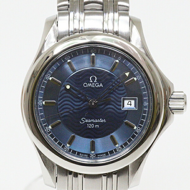 SEIKO - OMEGA オメガ レディース腕時計 シーマスター120 2571.81 ネイビー文字盤 クォーツ 仕上げ済【中古】