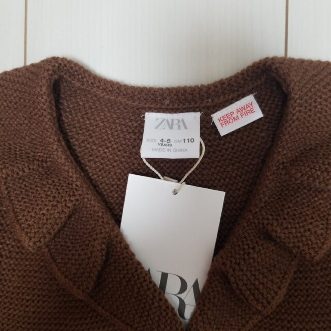 ZARA(ザラ)のザラ ZARA ニットカーディガン 110 キッズ/ベビー/マタニティのキッズ服女の子用(90cm~)(カーディガン)の商品写真