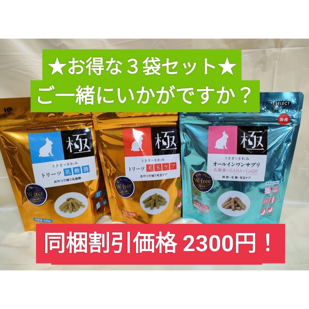 バニーセレクションプログルテンフリーネザーランドドワーフ1kg ×３袋 ...