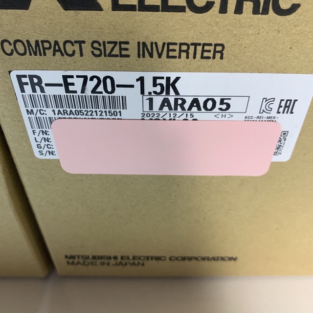 新品未開封 三菱電機 FR-E720-1.5K 2台 インバータ 『2年保証』 41760