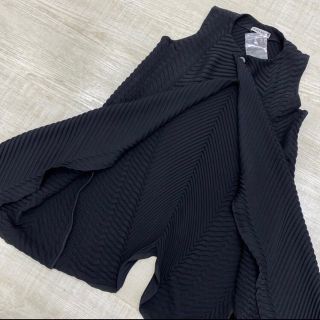 18ss 未使用 イッセイミヤケ プリーツ ロング ジレ ブラック サイズ 2