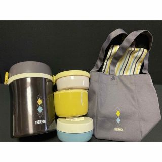 サーモス(THERMOS)のサーモスランチジャー 袋付き(＋スープ容器の新しいパッキン付)(弁当用品)