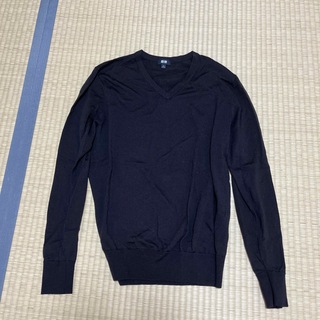 ユニクロ(UNIQLO)のUNIQLO 濃いブラウン　サイズＭ　新品　セーター　メンズ　毛100%(ニット/セーター)