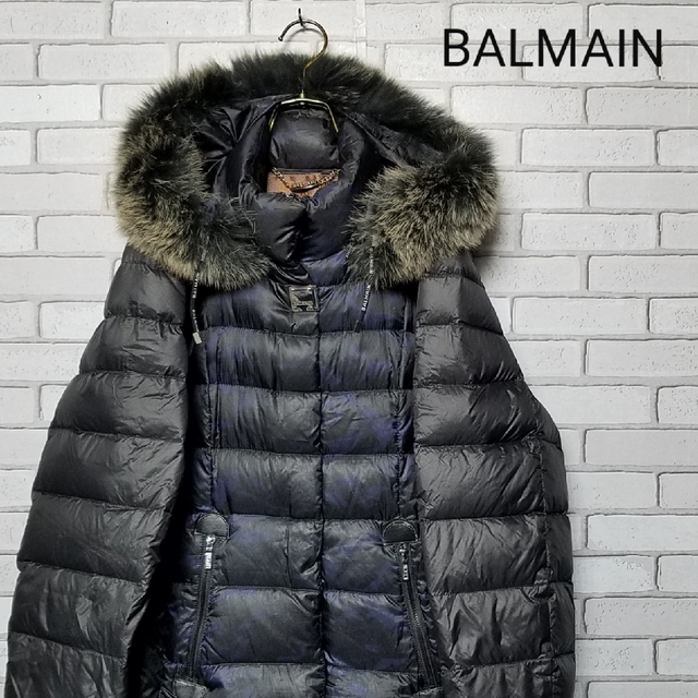 極美品✨バルマン BALMAIN ダウンコート フォックスファー 3WAY ロゴ