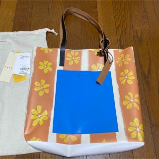 【大人気】マルニ　MARNI バック　フラワーカフェ　トートバッグ　オレンジ系