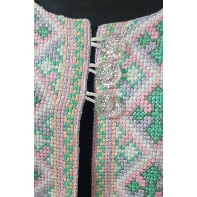 ランキング上位のプレゼント ハンドメイド タイ山岳民族の全面刺繍が美しい逸品ジャケット#3