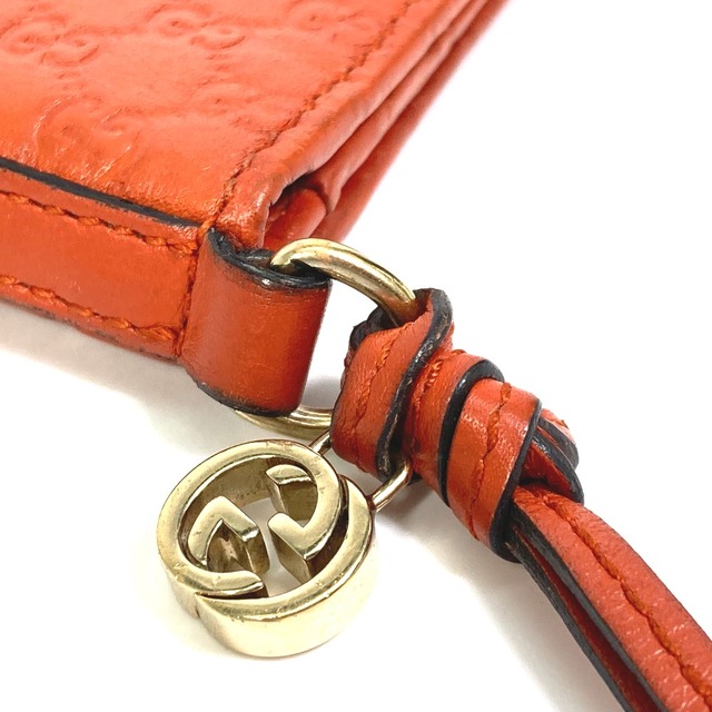 グッチ GUCCI ビジネス 323401 GG/ロゴ/マイクログッチ 定期入れ カードケース シマレザー オレンジ