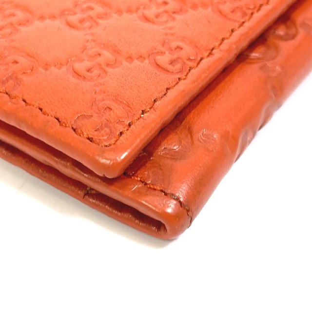 グッチ GUCCI ビジネス 323401 GG/ロゴ/マイクログッチ 定期入れ カードケース シマレザー オレンジ